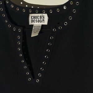 Chico's Black Grommet Detail Blouse